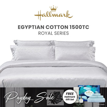 Hallmark Royal Egyptian Cotton 1500TC Laced Bed Linen - White