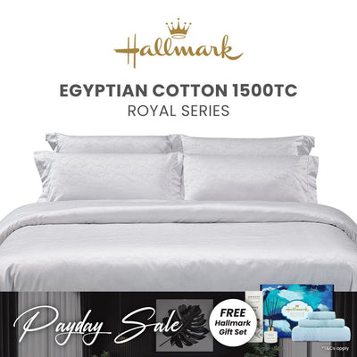 Hallmark Royal Egyptian Cotton 1500TC Laced Bed Linen - White