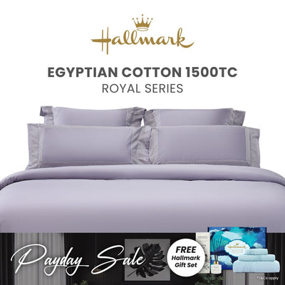 Hallmark Royal Egyptian Cotton 1500TC Laced Bed Linen - Purple