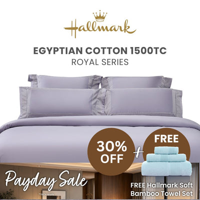 Hallmark Royal Egyptian Cotton 1500TC Laced Bed Linen - Purple