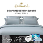 Hallmark Royal Egyptian Cotton 1500TC Laced Bed Linen - Blue