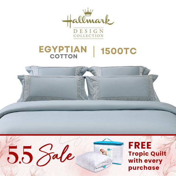 Hallmark Egyptian Cotton 1500TC Laced - Blue