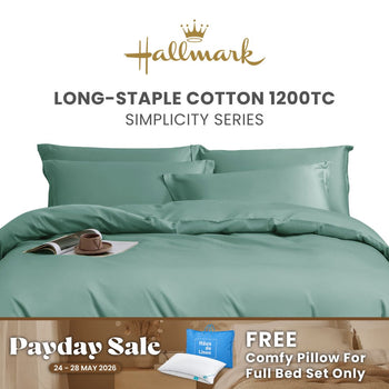 Hallmark Simplicity Premium Cotton 1200TC Plain Bed Linen - Green