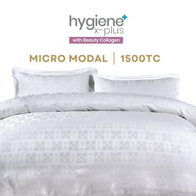 Hygiene X Plus Beauty Collagen –  Jacquard White 1500TC Bed Linen Bed Sheet