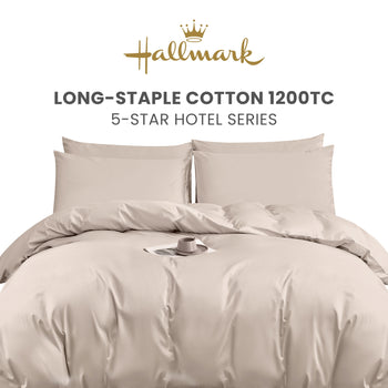 Hallmark 5-Star Hotel Long-Staple 1200TC Plain Bed Linen - Dusty Pink