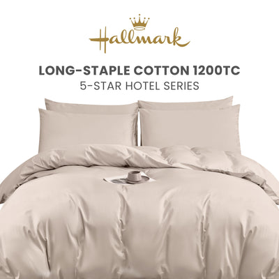 Hallmark 5-Star Hotel Long-Staple 1200TC Plain Bed Linen - Dusty Pink