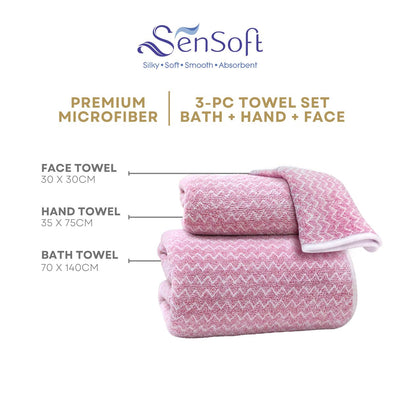 Sensoft Microfiber Towel Set Measurements